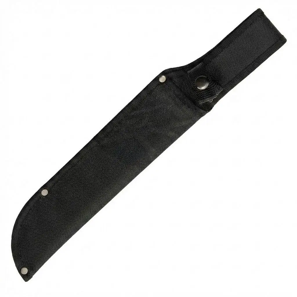 tactical-bowie-knife-handle-detail Close up of black ABS handle on fixed blade knife.