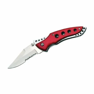Red Fin II Stainless Steel Folding Knife – Serrated Utility Folder