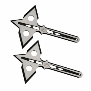Close up of the 3Cr13 stainless steel head on the Northstar throwing axe.