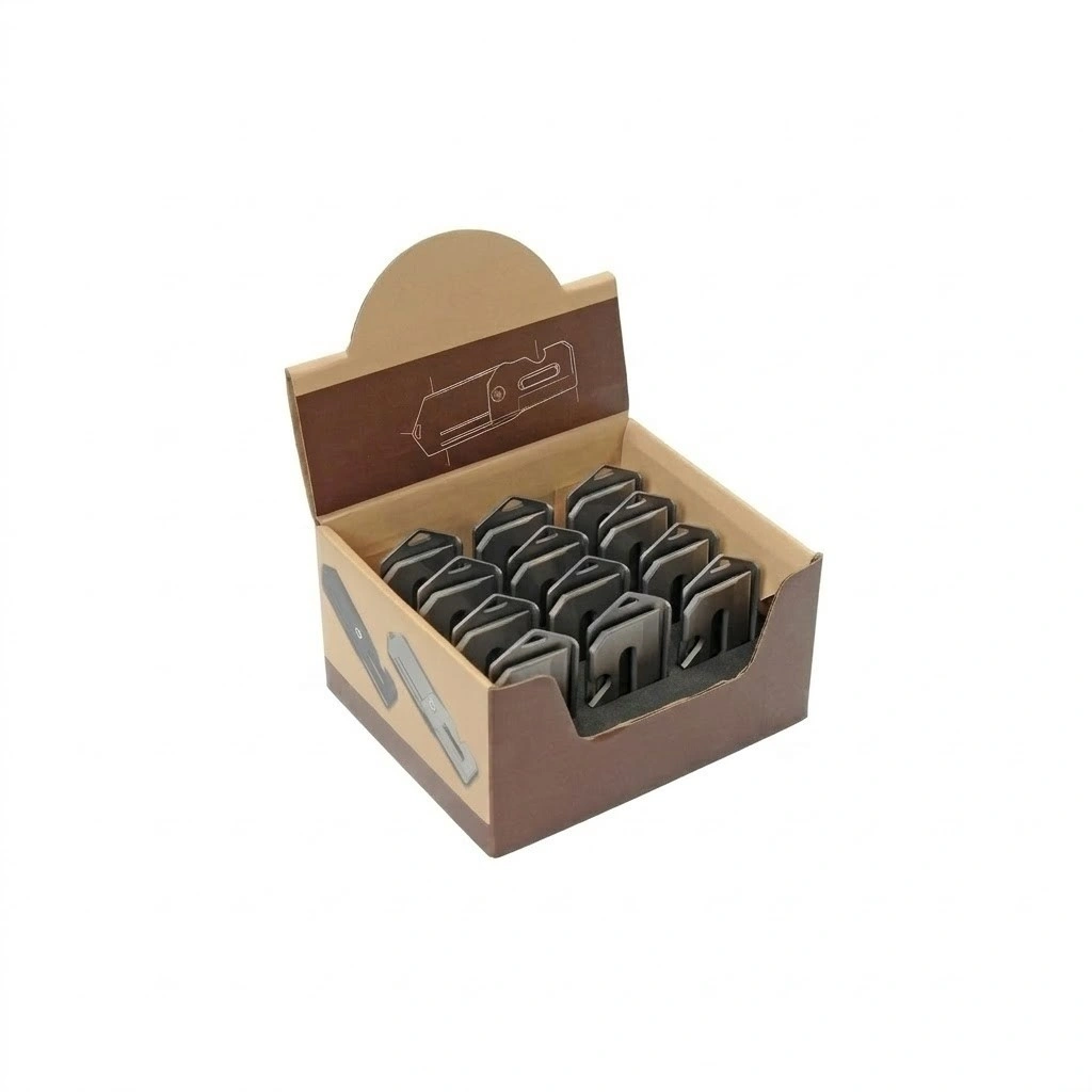 dog-tag-utility-knife-stainless-steel-edc Stainless steel dog tag utility knife in silver and black finishes.