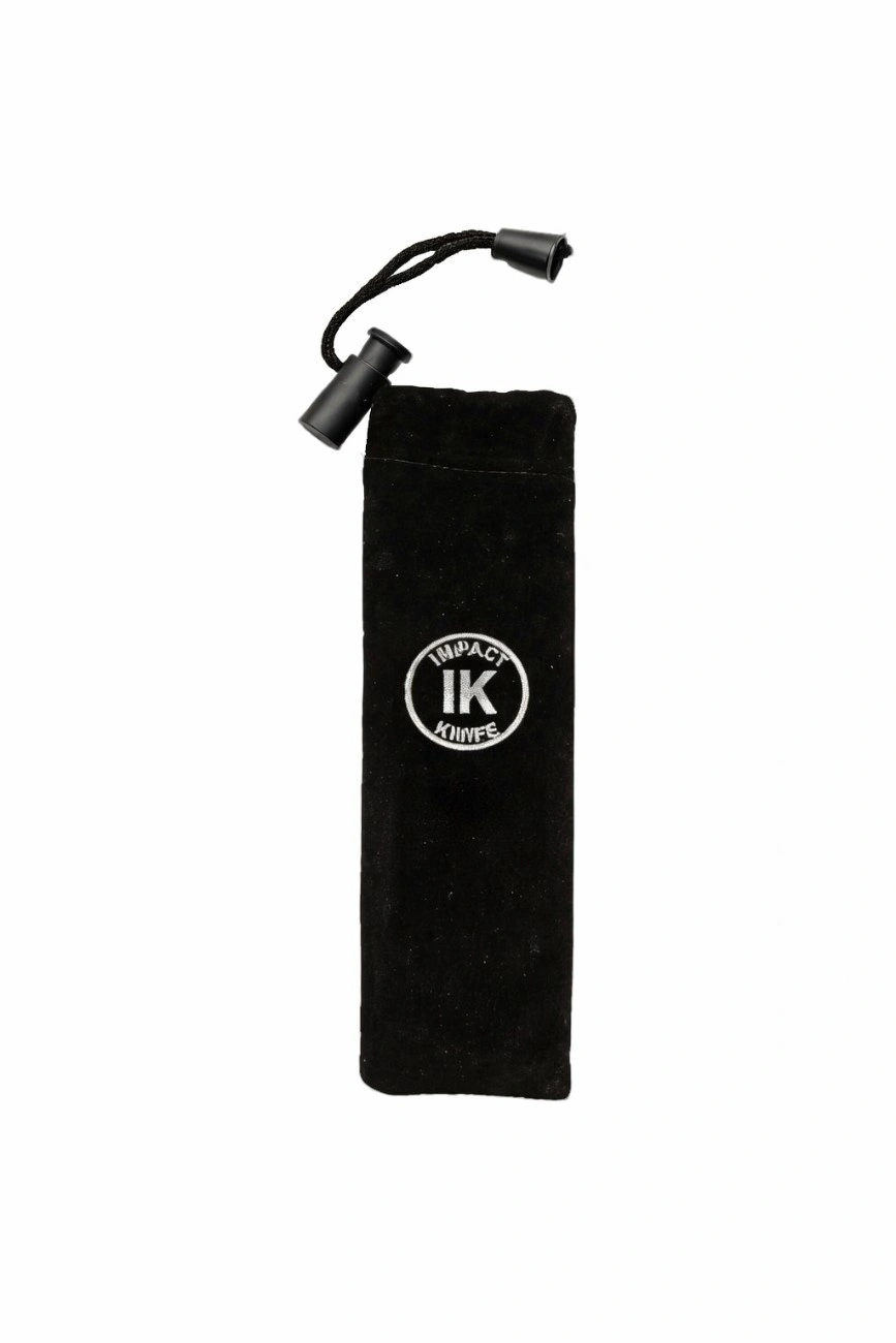 defender-g10-velvet-storage-pouch Black velvet storage pouch featuring the IK logo for the Defender G10 knife.